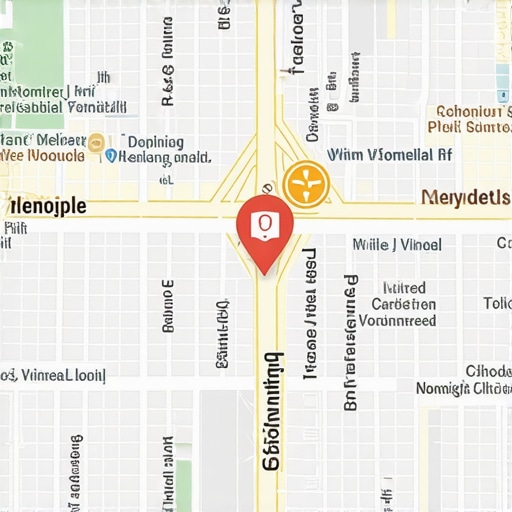 Map illustrating local business locations with SEO focus points