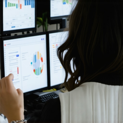 Person using software to monitor and optimize local map visibility