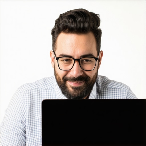 Business owner working on Google My Business profile with laptop in storefront