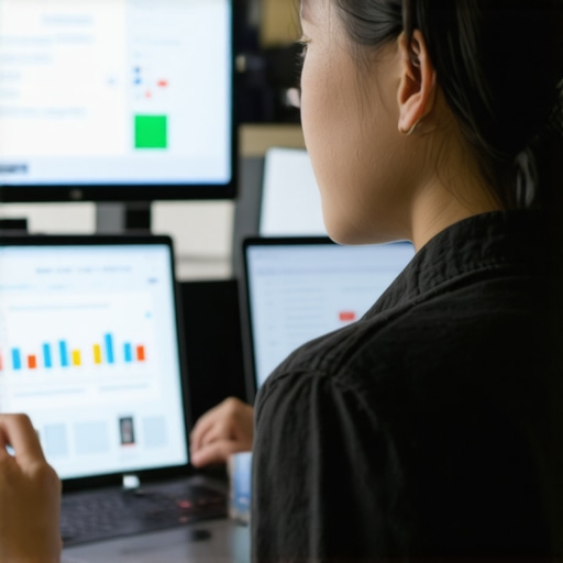 Optimizing GMB Profile Business owner enhancing Google My Business profile with analytics tools.