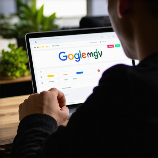 Person configuring Google My Business profile on a computer