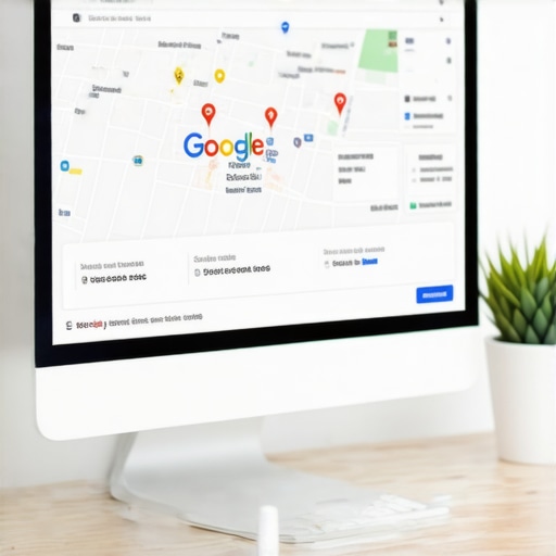 Digital marketer working on a Google My Business profile with SEO tools.