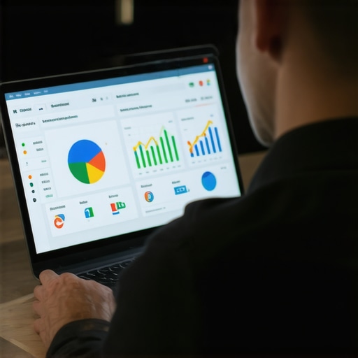 A person analyzing business data on a laptop for local SEO improvement