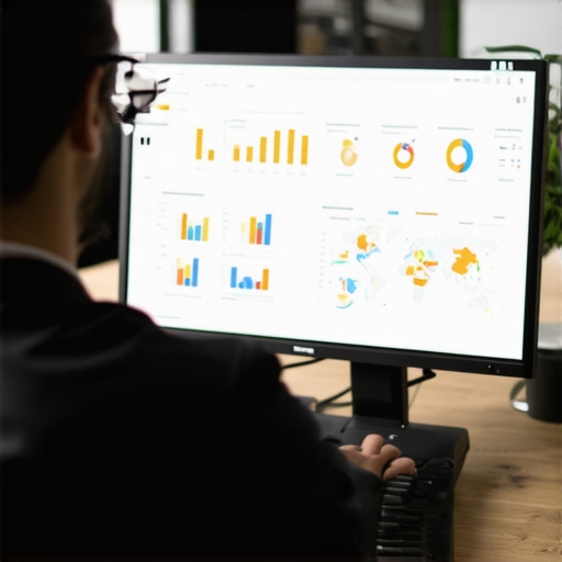 Using Advanced Tools to Maintain Map Visibility Digital marketer working with SEO analytics and map visualization tools