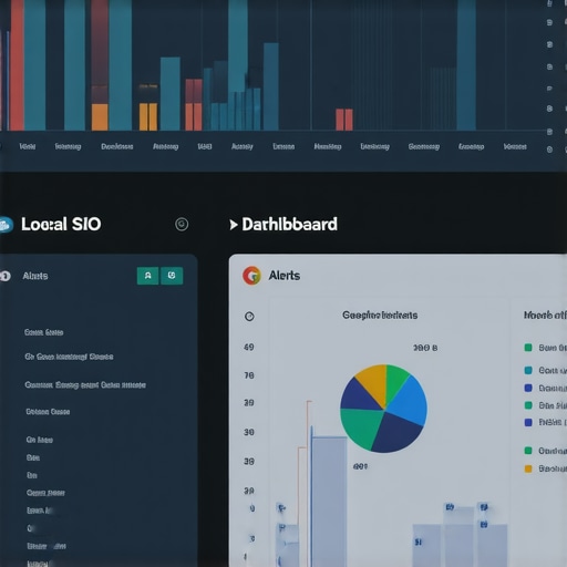 Dashboard for Local Map Monitoring A computer screen displaying real-time local SEO and GMB monitoring metrics.