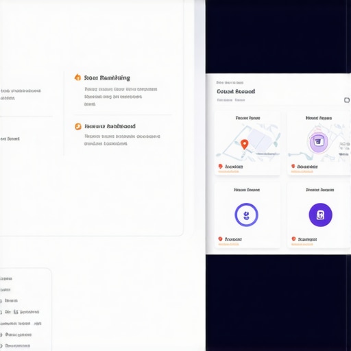 A setup featuring SEO software, review management dashboard, and engagement analytics on desktop screens.