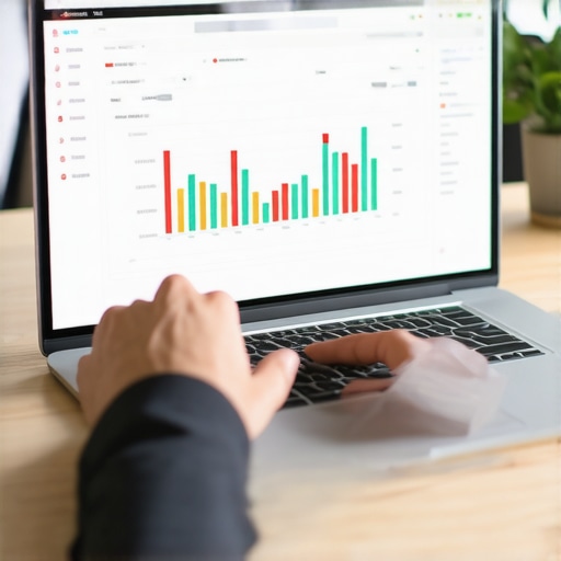 Person reviewing Google Business Profile analytics on laptop