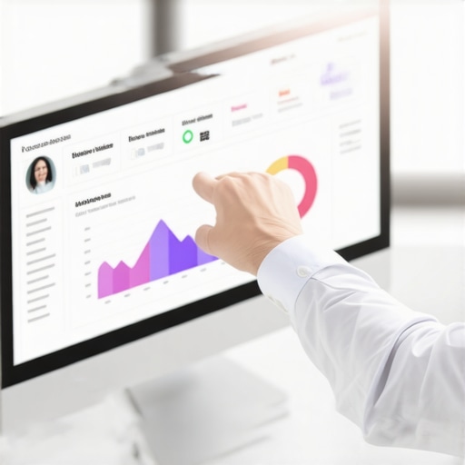 Business owner reviewing Google profile analytics on a laptop.