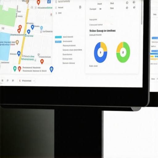A person analyzing local SEO performance metrics on a digital dashboard.
