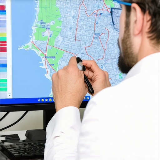 Expert analyzing local map analytics on a digital tablet