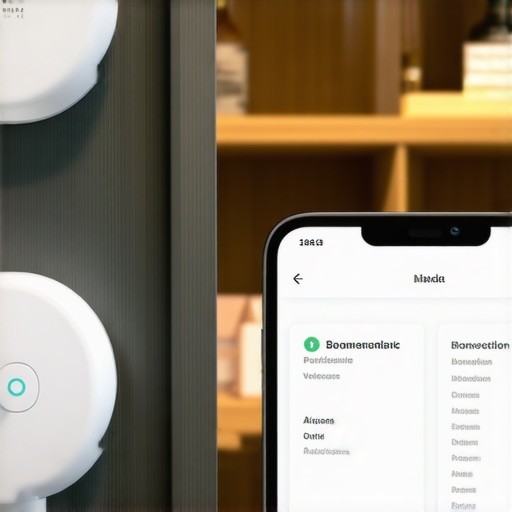 Bluetooth beacons and biometric sensors monitoring foot traffic at a local business