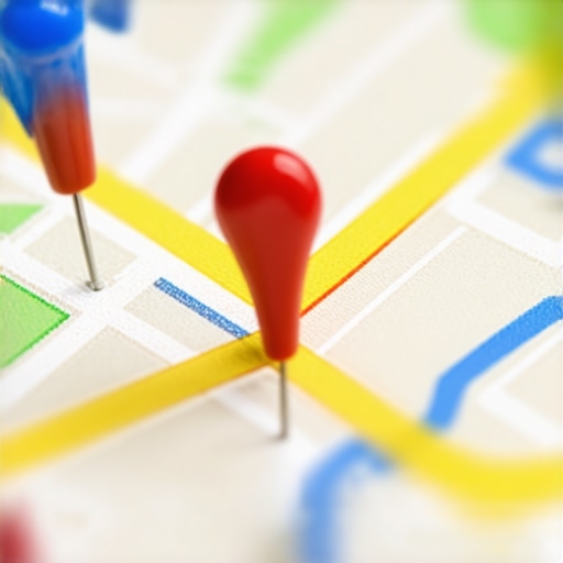 Business owner analyzing digital map data to improve local visibility